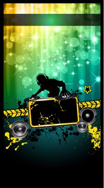 Disco Event Poster with a Disk Jockey clipart