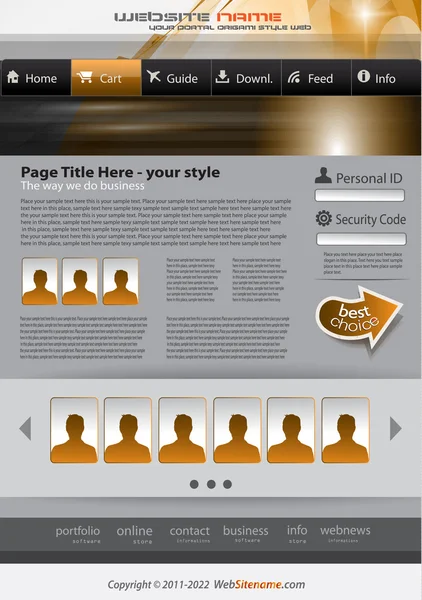 高科技风格商业网站模板 — 图库矢量图片