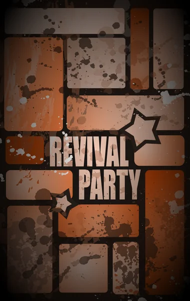 Retro' revival disco partij flyer — Stockvector