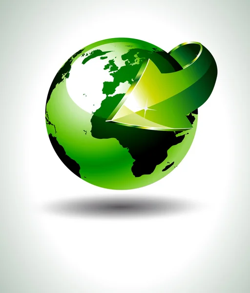 Přesné 3d earth design s zelený — Stockový vektor