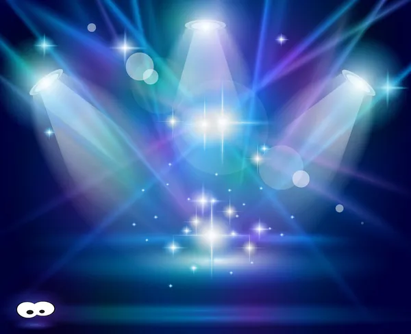 紫外線光線の青い魔法のスポット ライト — ストックベクタ
