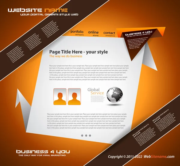折り紙のウェブサイト - ビジネスのためのエレガントなデザイン — ストックベクタ