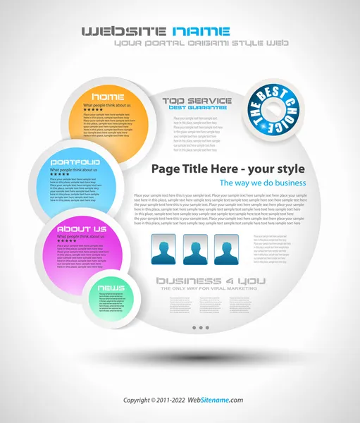 Bubble stijl website - elegant ontwerp — Stockvector