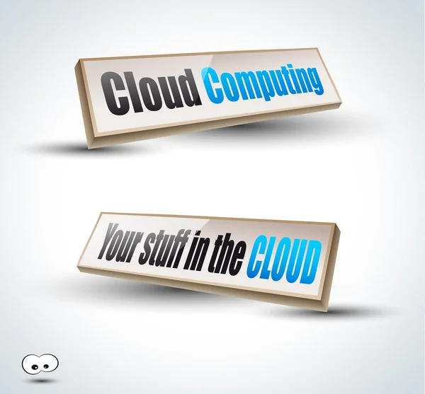 Clouds Computing Pannelli 3D — Vettoriale Stock