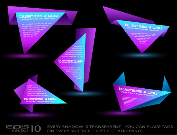 Origami triángulo estilo discurso Banner — Vector de stock