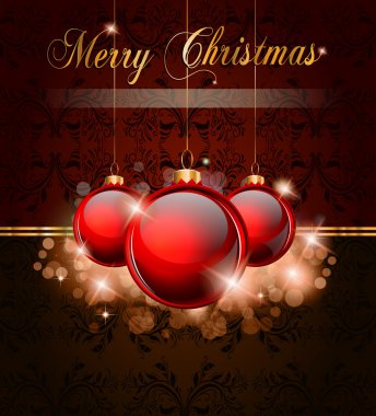 Elegant Merry Cristmas and Happy New Year background clipart