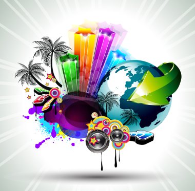 Attractive Disco Flyer Background clipart