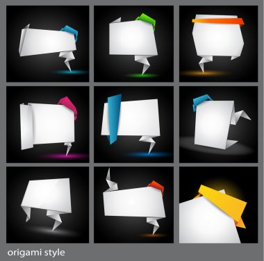 Origami style paper panel for advertising clipart