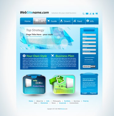 Modern website template with a technology futuristic style clipart