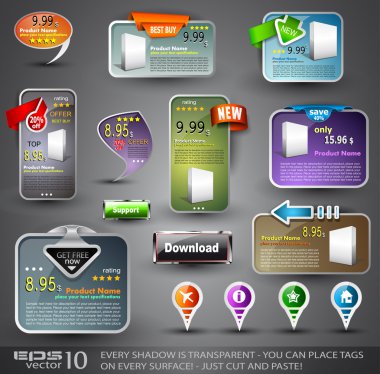 Set of Various Design Elements for Web clipart