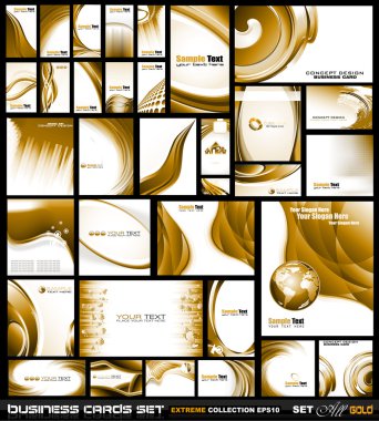 Business Card Collection: Gold Waves clipart