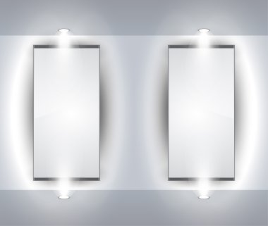 Showroom Panel for product with LED spotlights clipart