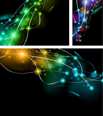 Abstract Rainbow Lights Business Cards clipart