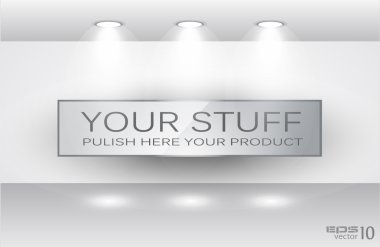 Showroom for product with LED spotlights clipart
