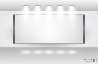 Showroom for product with LED spotlights clipart