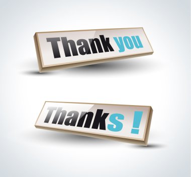 Thank you Banners with Shadow clipart