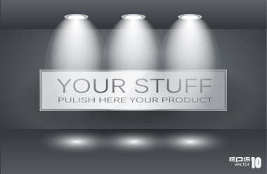 Wall Panel for Your Product with LED spotlights clipart