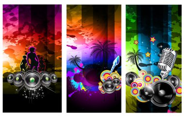 Music Party Disco Flyer Set clipart