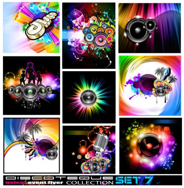 Discoteque Flyers Collection - Set 7 clipart