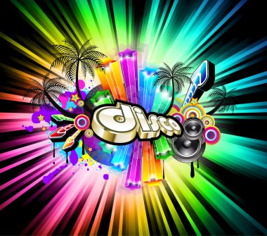 High Tech Music Disco Background clipart