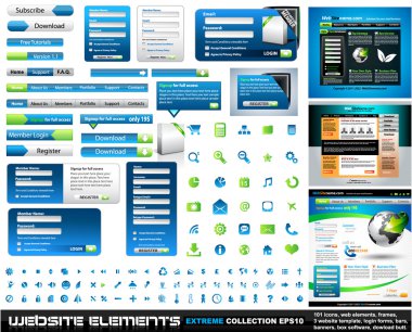 Web Elements EXTREME collection All Blue and Green clipart