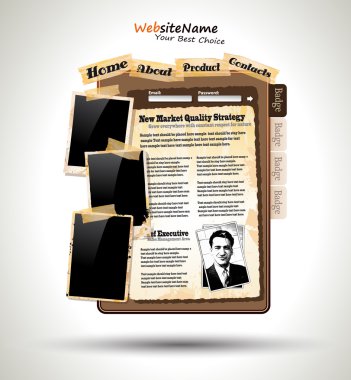 Fotoğraf kitap vintage tarzı Web sitesi şablonu