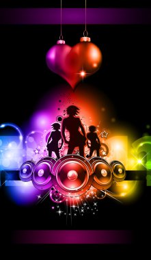 Girls Discoteque Event Flyer for Music Themed Flyers clipart