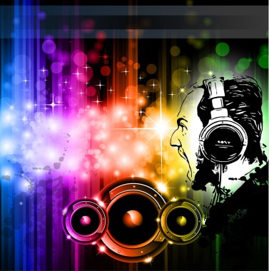 Screaming DJ Background for alternative disco flyers clipart