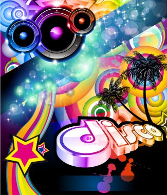 Disco Flyer For Tropical Music Event clipart