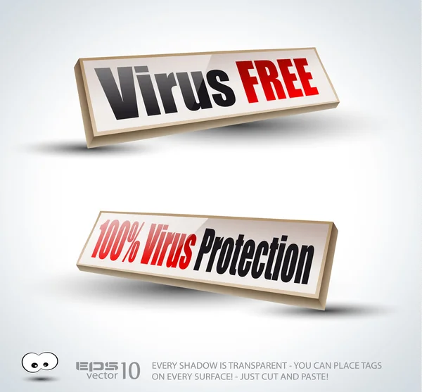 stock vector Virus Free 3D Panels with Transparent Shadows