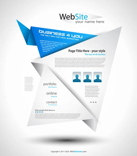 Origami website - elegant ontwerp — Stockvector