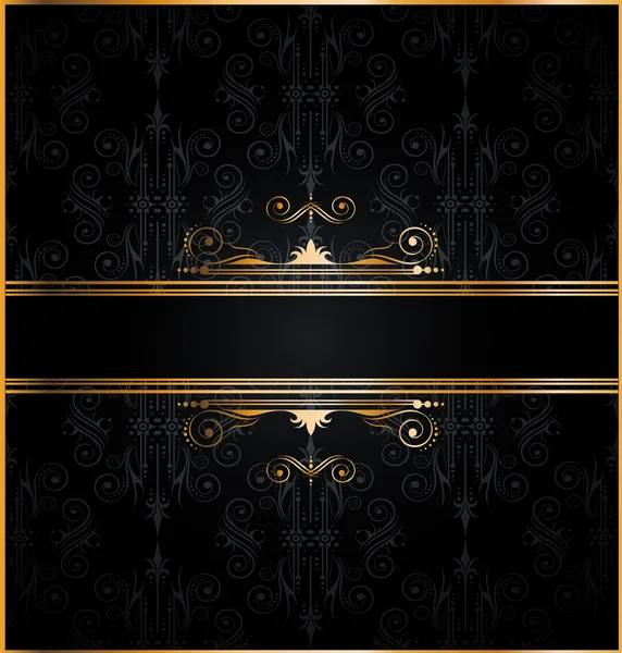 Elegant seamless wallpaper with golden decorations — Stock Vector