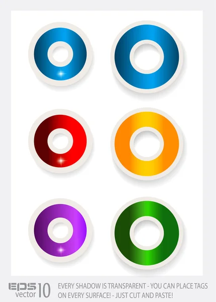 Papier étiquettes de style circulaire — Image vectorielle