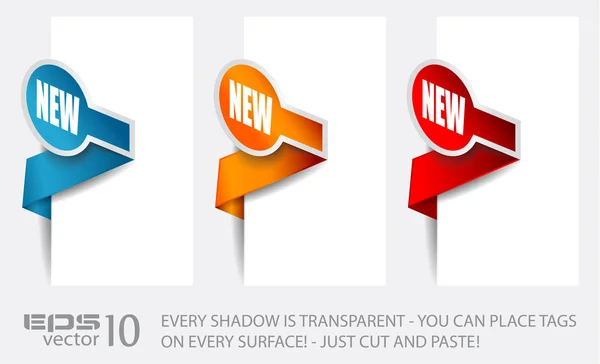 Etiquetas de estilo circular con sombras transparentes — Vector de stock