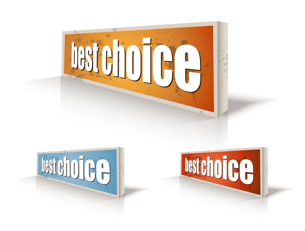 Zestaw "best choice" mowy naklejki z przejrzyste cienie — Wektor stockowy