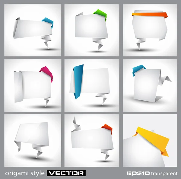 Panel de papel estilo origami para publicidad o productos empresariales — Vector de stock
