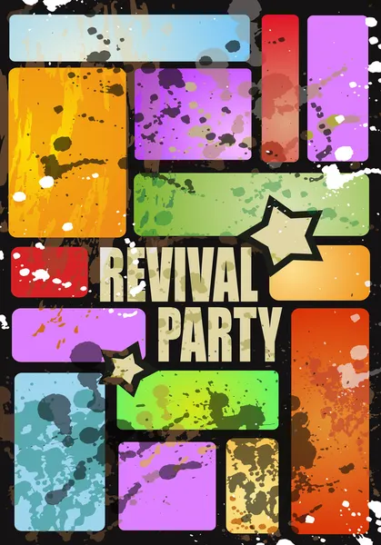 Retro 'Revival Disco Party Flyer — Stockvektor