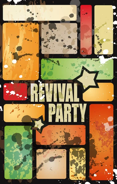Retro 'revival disco party flyer — Vettoriale Stock