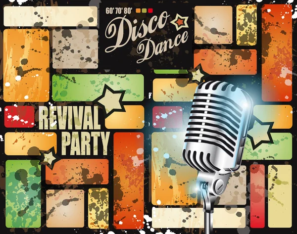 Рекламная листовка о возрождении диско-вечеринки — стоковый вектор