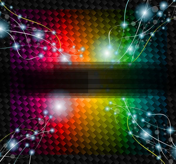Lightninngs 与抽象彩虹背景 — 图库矢量图片