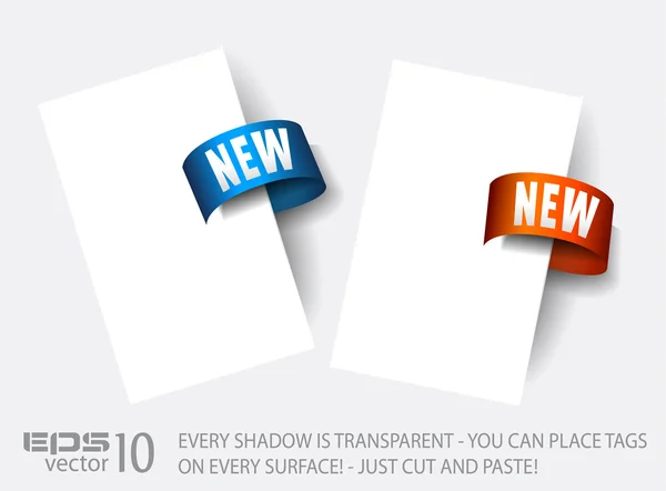 Etiqueta de papel estilo original con sombras TRANSPARENTES . — Vector de stock