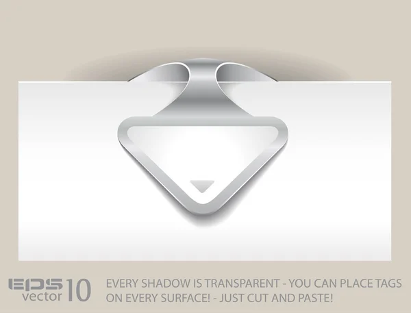 Etiqueta de flecha de papel con sombras TRANSPARENTES — Archivo Imágenes Vectoriales