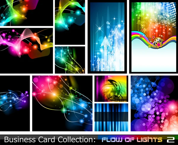 Collection abstraite de cartes de visite : Flux de lumières 2 — Image vectorielle