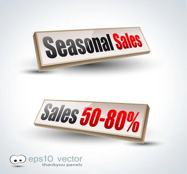 Säsongens försäljning Box Panel: — Stock vektor