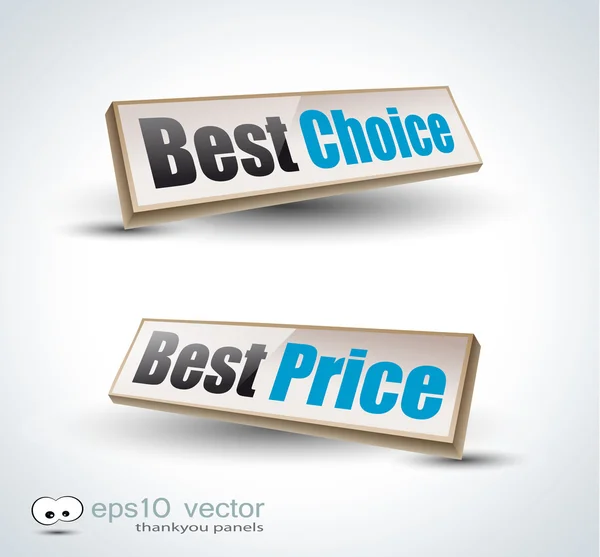 Nejlepší výběr políčka Panel: — Stockový vektor