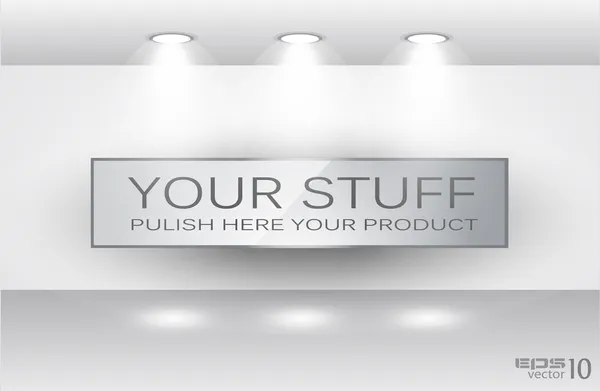 Showroom para produto com holofotes LED —  Vetores de Stock