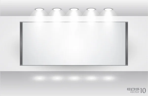 Showroom pour produit avec projecteurs LED — Image vectorielle