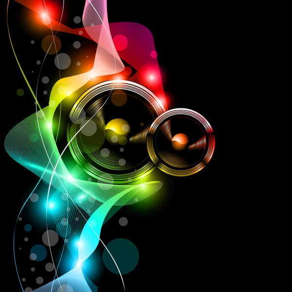 Muziek disco folder met raibow kleuren — Stockvector