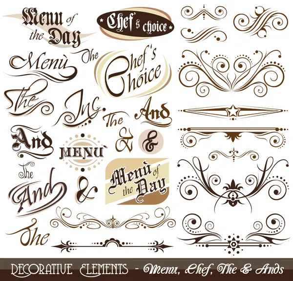 Éléments calligraphiques décoratifs vintage — Image vectorielle