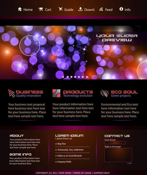 Business webtemplate of wordpress blog afbeelding — Stockvector